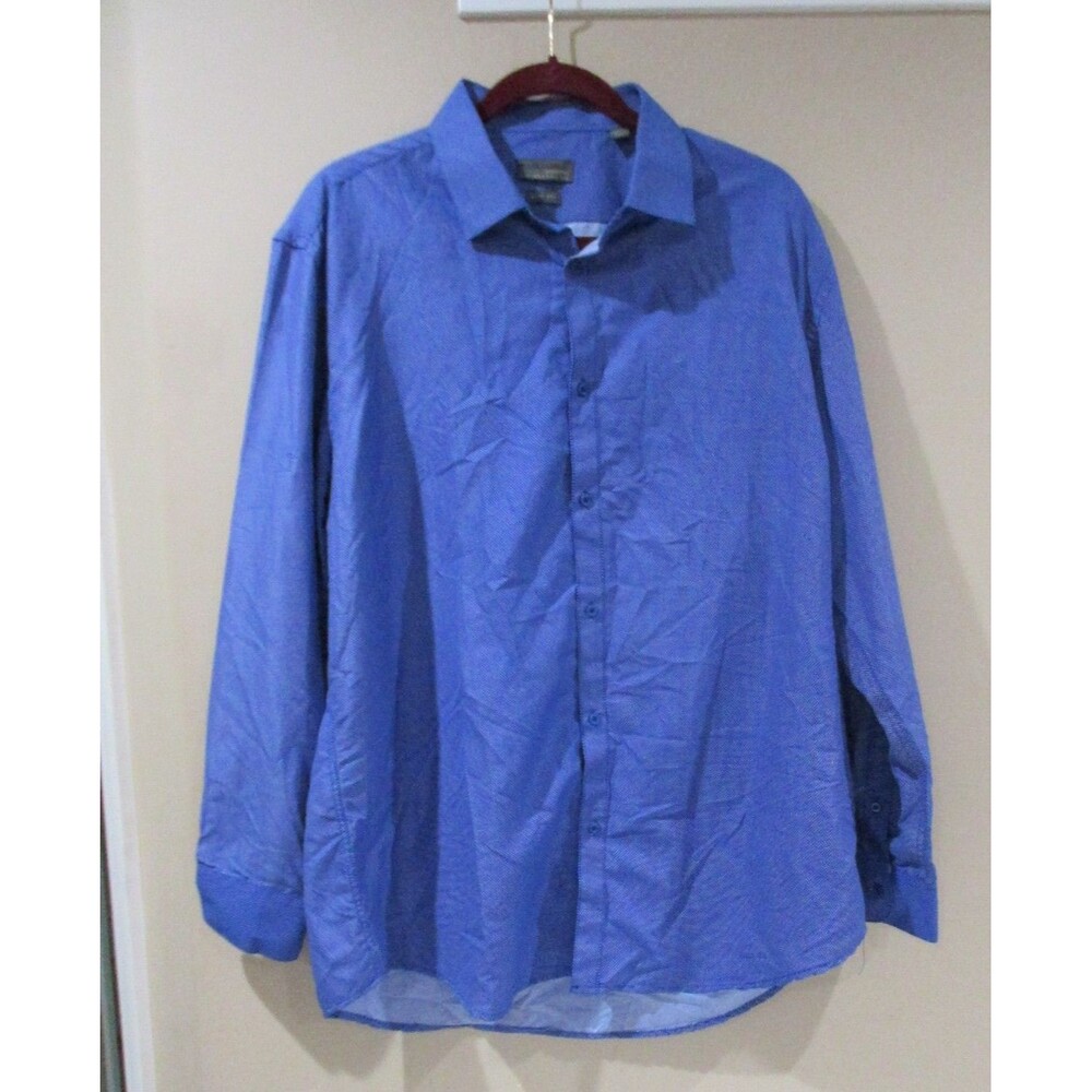 Ruffini Black Label Button Down Shirt Men XL 17-171/2 34-35 Slim Pokka Dot Italy